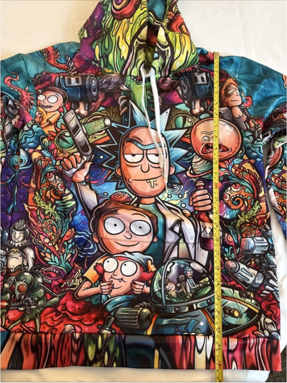Rick and Morty Men's Pullover Hoodie 3D Printed, Cartoon Graphic, Size S - Picture 4 of 4